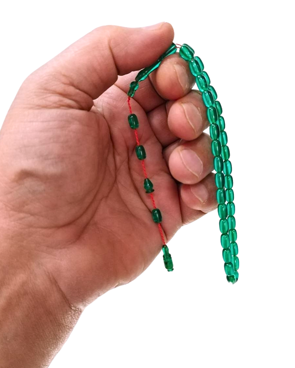 Bilek Boy Kapsül Kesim Yeşil Sıkma Kehribar Tesbih 4,5 x 7,5 mm