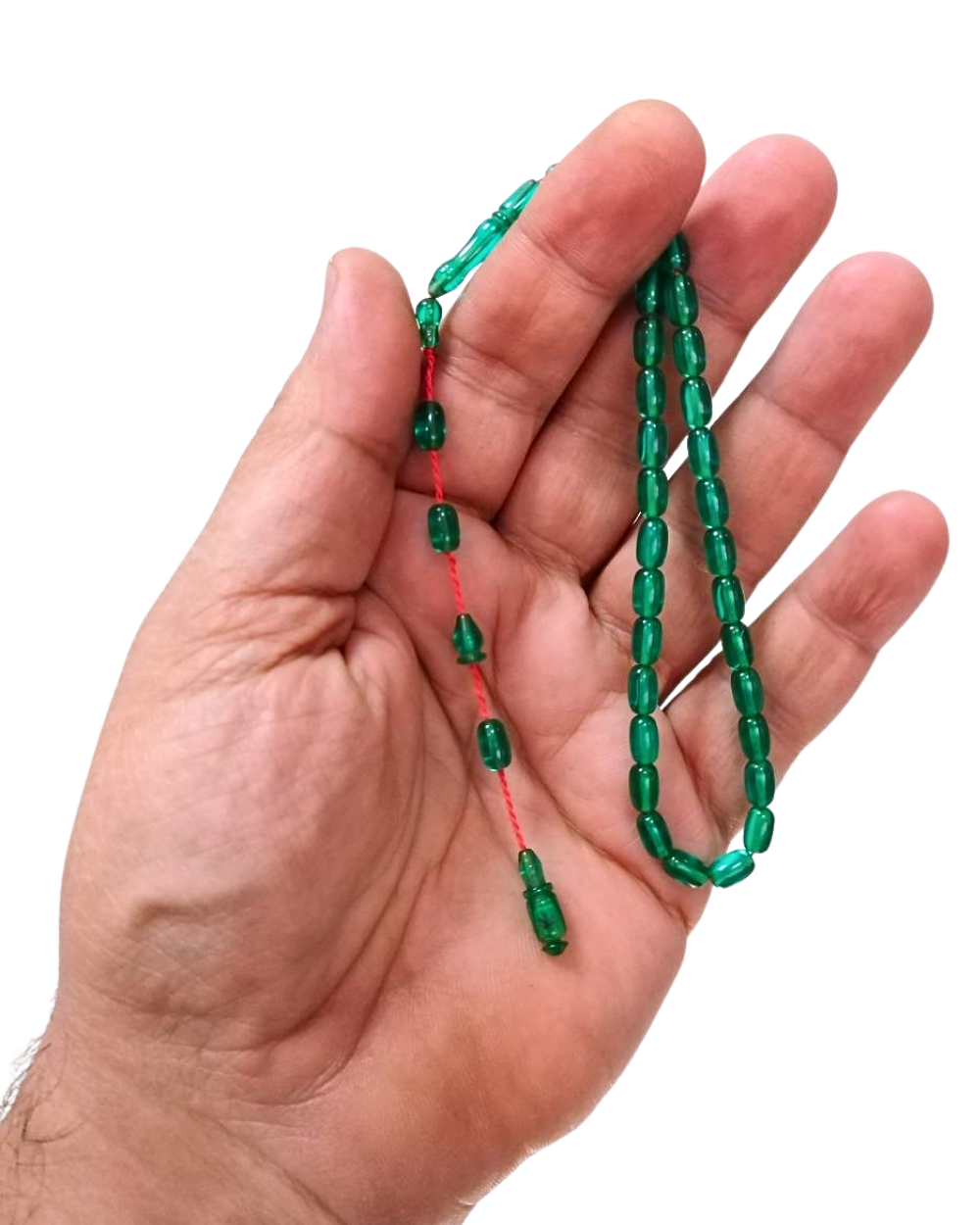 Bilek Boy Kapsül Kesim Yeşil Sıkma Kehribar Tesbih 4,5 x 7,5 mm