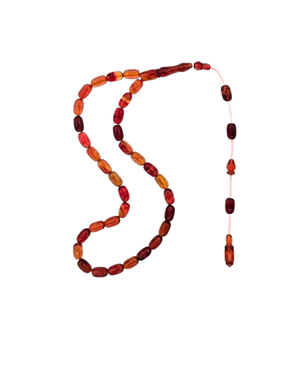 Bilek Boy Kapsül Kesim Sıkma Kehribar Tesbih 4,5 x 7,5 mm