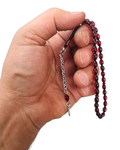 Bilek Boy Arpa Kesim Kırmızı Sıkma Ateş Kehribar Tesbih 5 x 7,5 mm