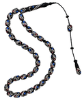 Firuze Mercan ve Gümüş İşlemeli Kapsül Kesim Erzurum Oltu Tesbih 8 X 11 mm