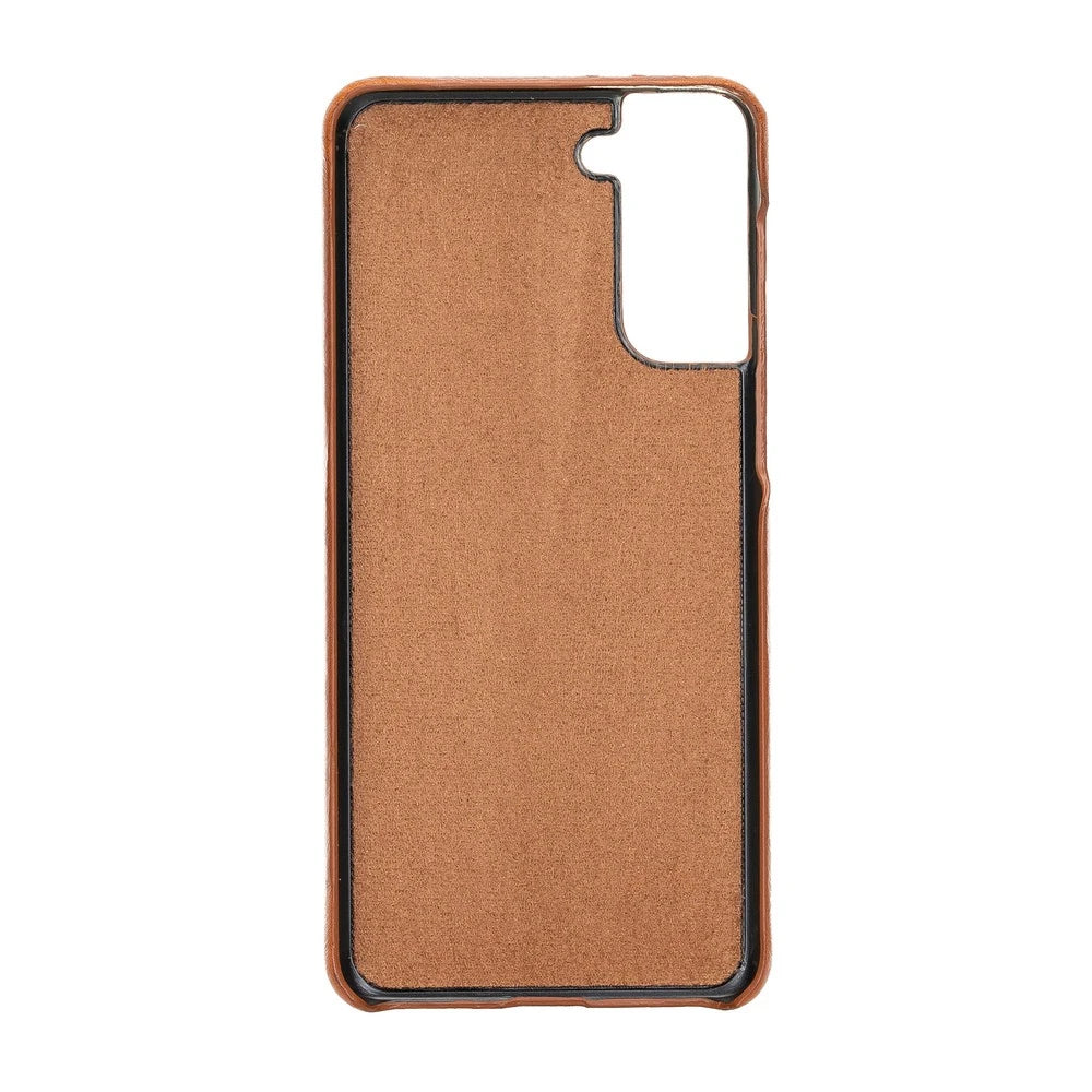 Samsung Galaxy S21 Plus Uyumlu Deri Arka Kapak UJ RST2EF Taba