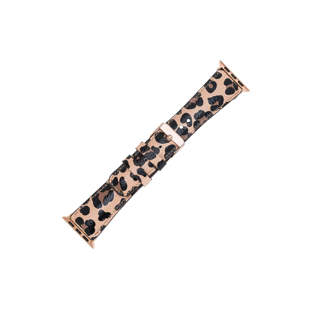 Apple Watch Uyumlu Deri Kordon 42-44-45mm Leopar NE