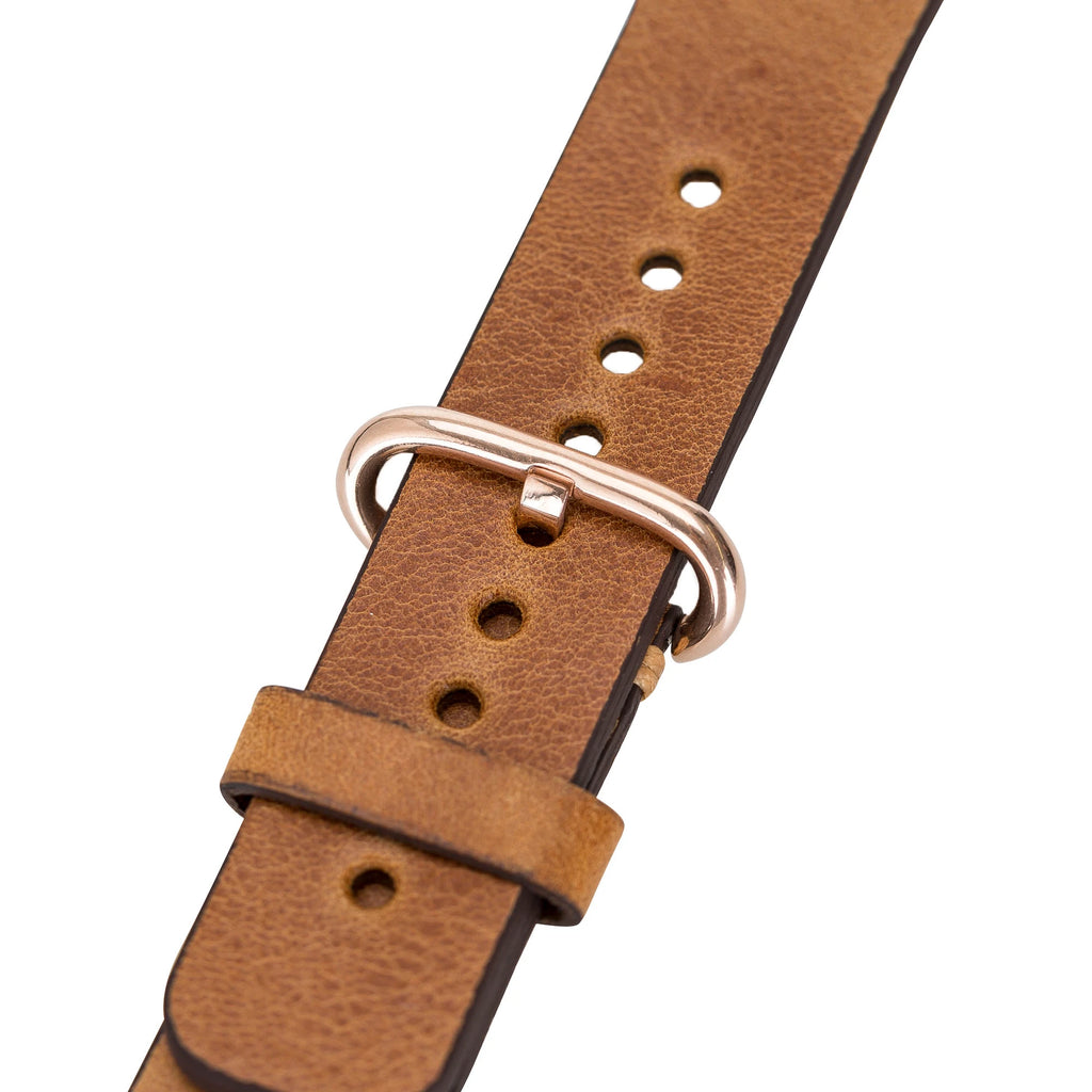 Apple Watch Uyumlu Deri Kordon 38-40-41mm Roma G19 Taba