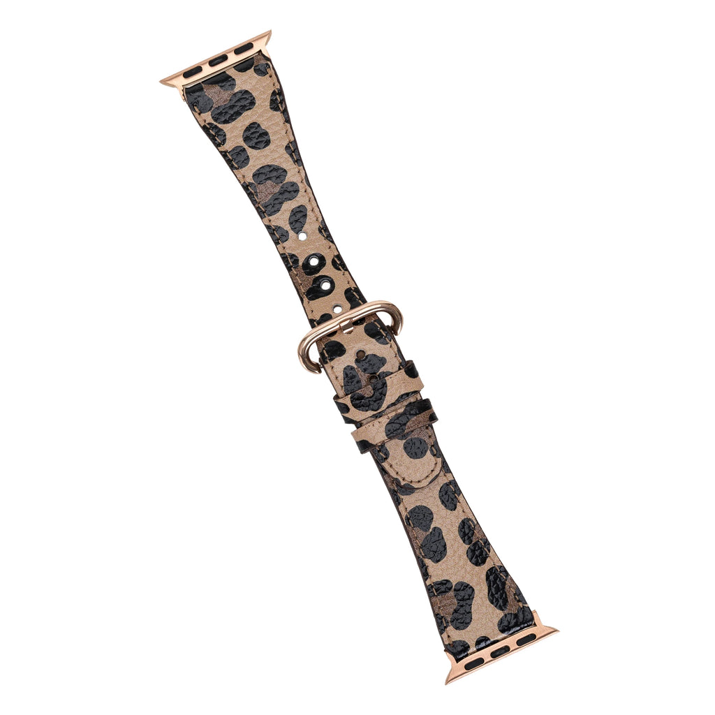 Apple Watch Uyumlu Deri Kordon 38-40-41mm Roma Leopar
