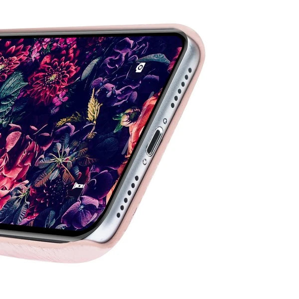 Apple iPhone X-XS Uyumlu Deri Arka Kapak MN-UJ ERC5 Pembe