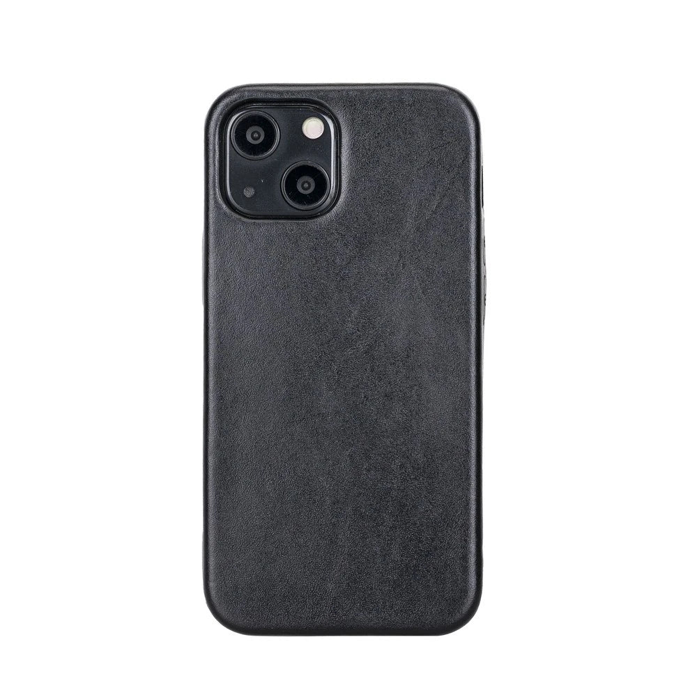 Apple iPhone 13 Uyumlu Deri Arka Kapak ROCK RST1 Siyah