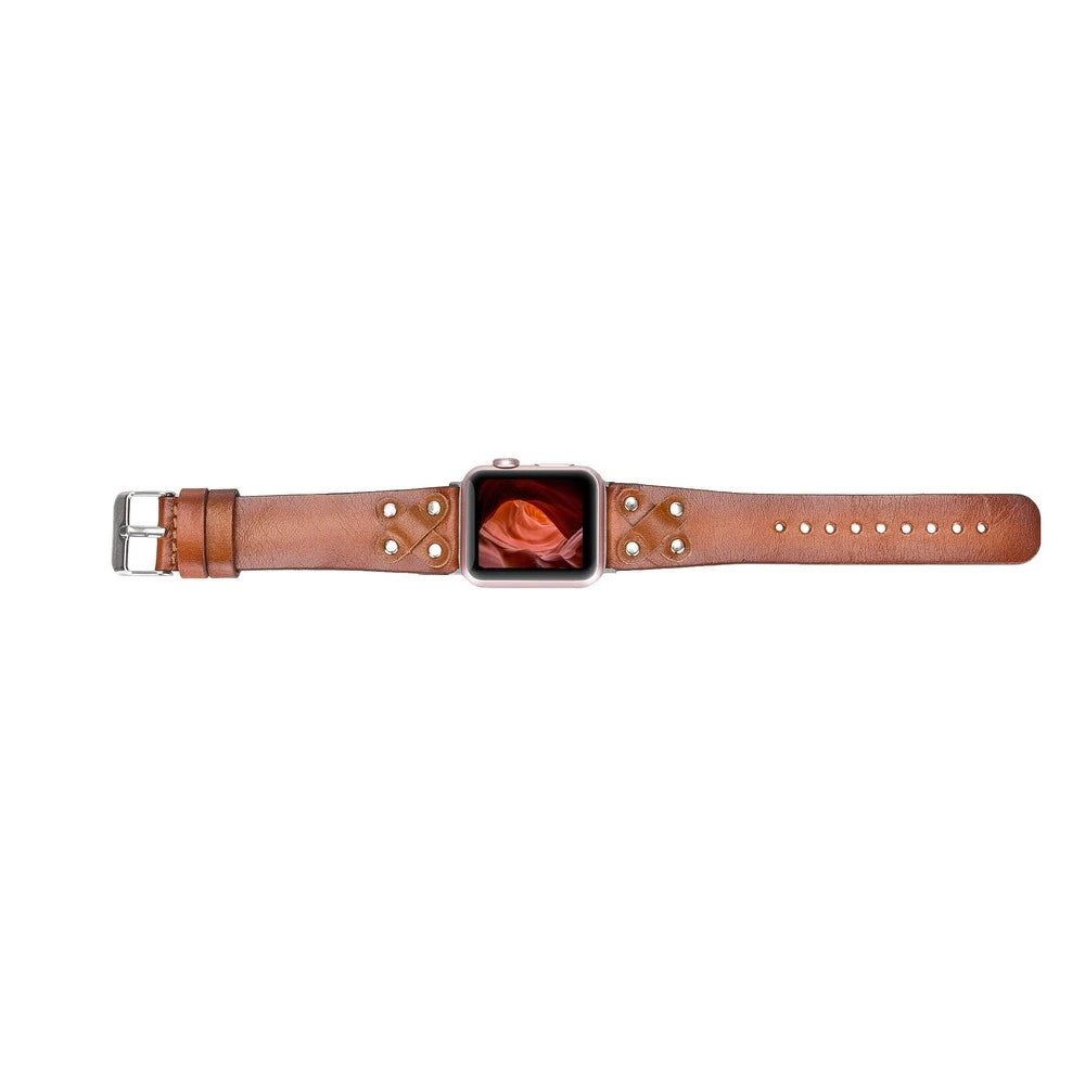 Apple Watch Uyumlu Deri Kordon Cross 42-44-45mm ST RST2E