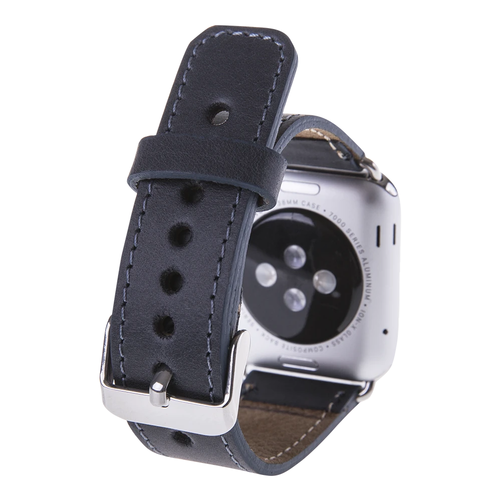 Apple Watch Uyumlu Deri Kordon 42-44-45mm CZ01 Lacivert