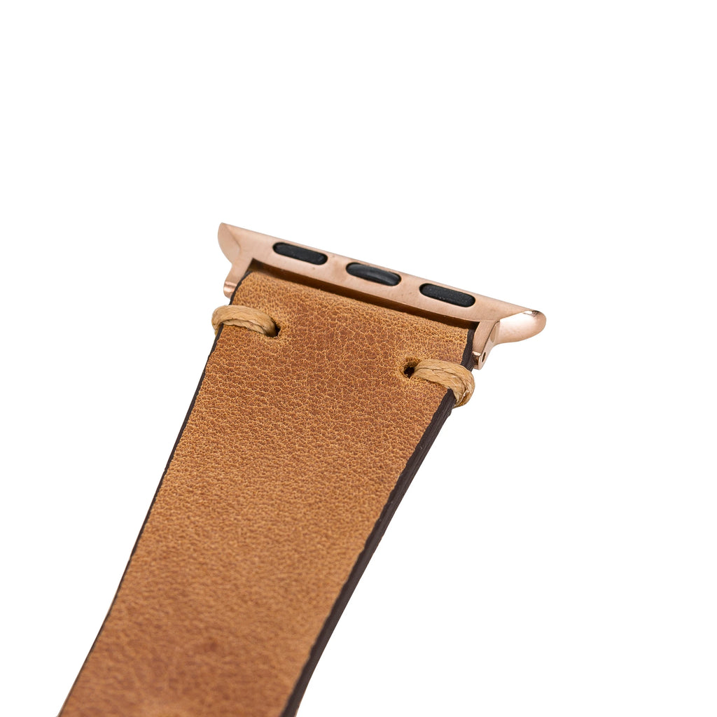 Apple Watch Uyumlu Deri Kordon 38-40-41mm Roma G19 Taba