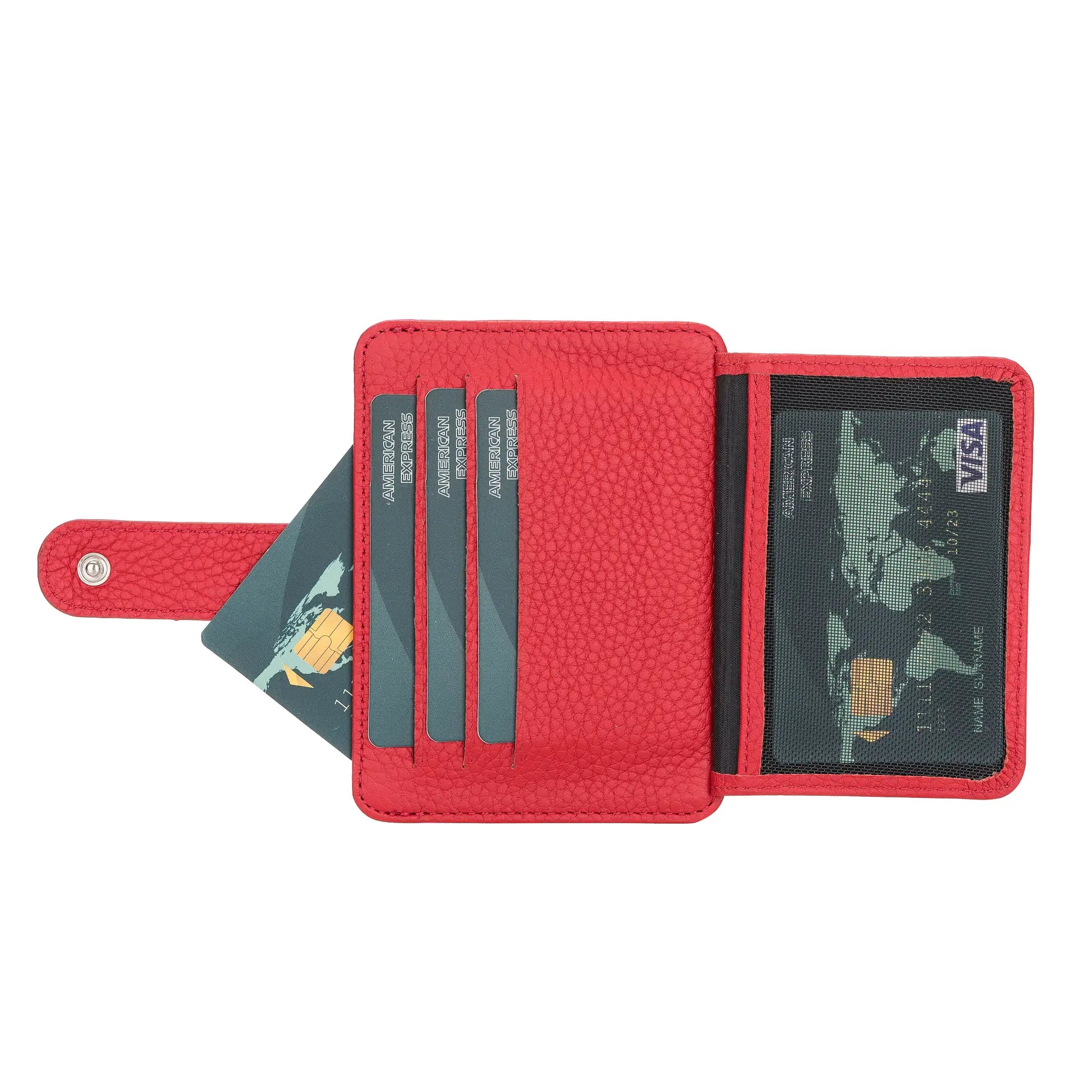 Çok Bölmeli Slim Deri Kartlık BLW019 ERC2 Kırmızı