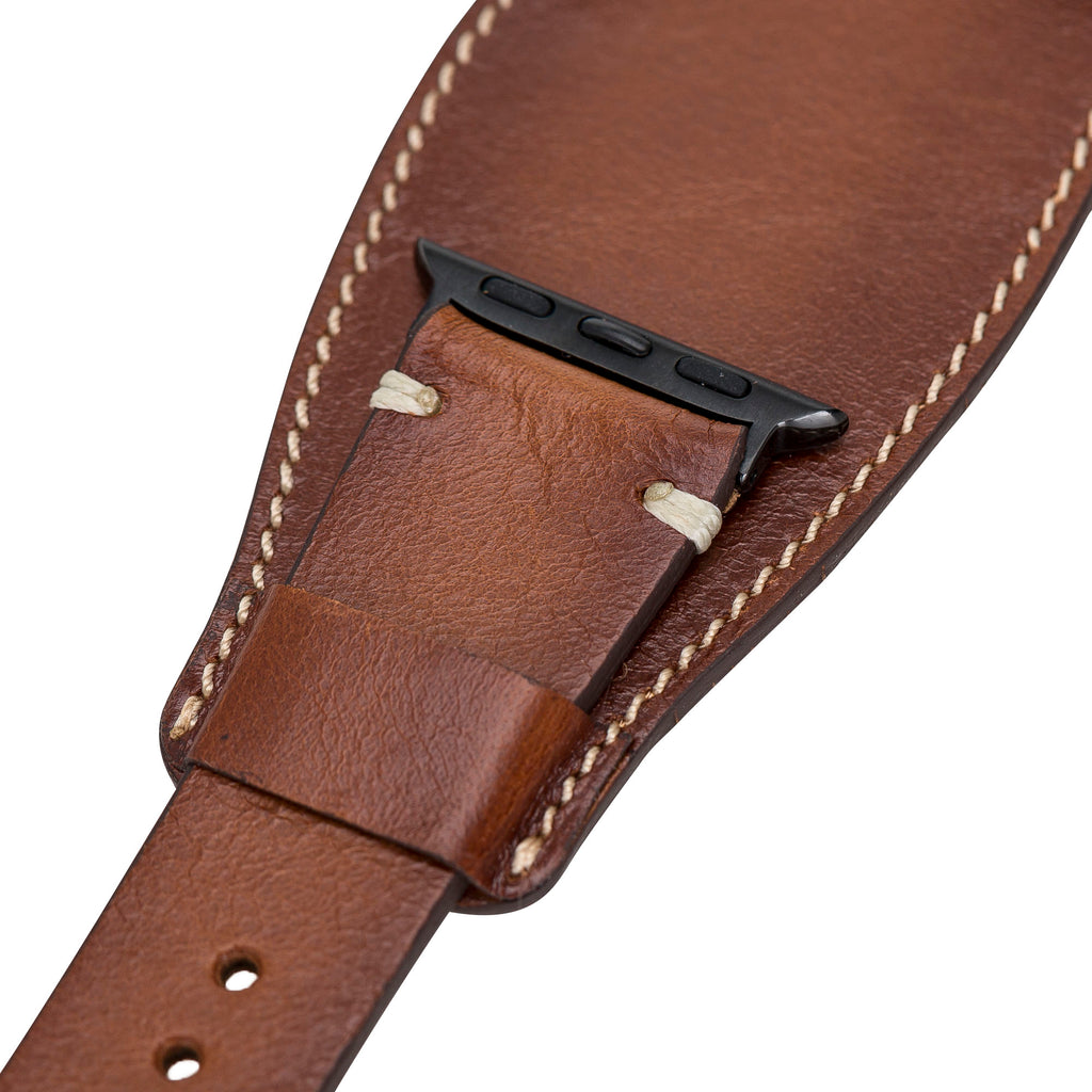 Apple Watch Uyumlu Deri Kordon 42-44-45mm Cuff PUCF RST2
