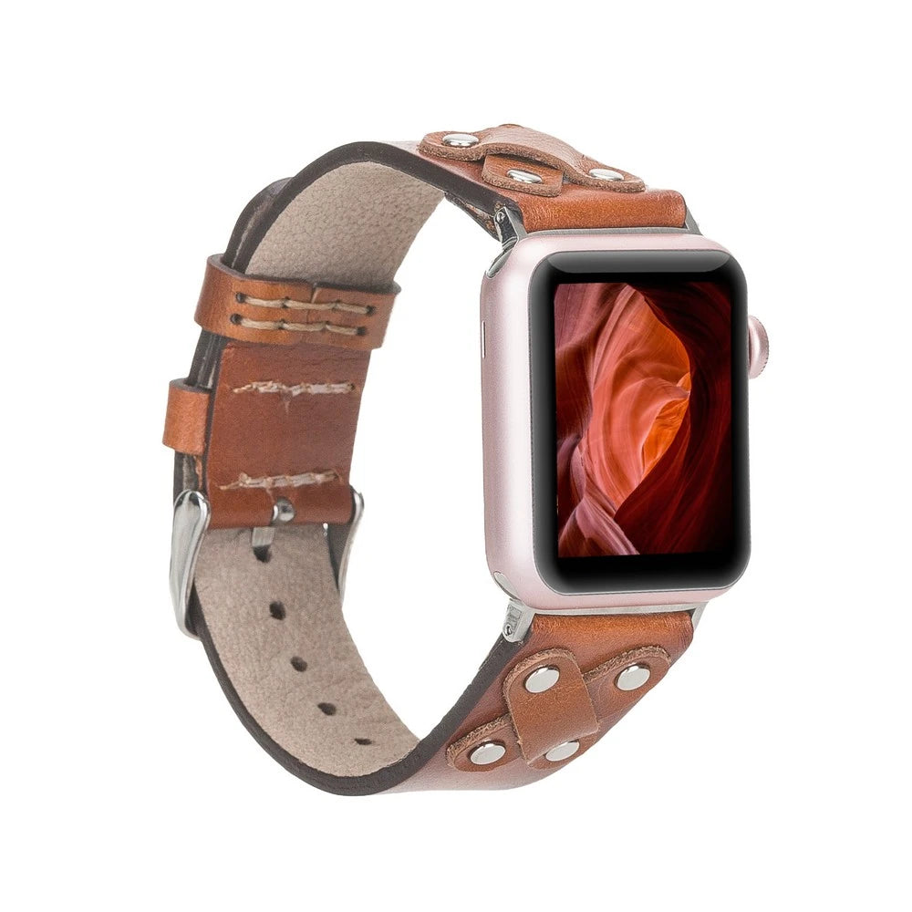 Apple Watch Uyumlu Deri Kordon Cross 42-44-45mm ST RST2E
