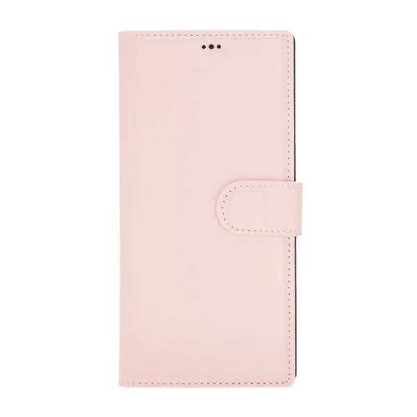 Samsung Galaxy Note 10 Plus Uyumlu Deri Cüzdanlı Kılıf NU2 Pembe