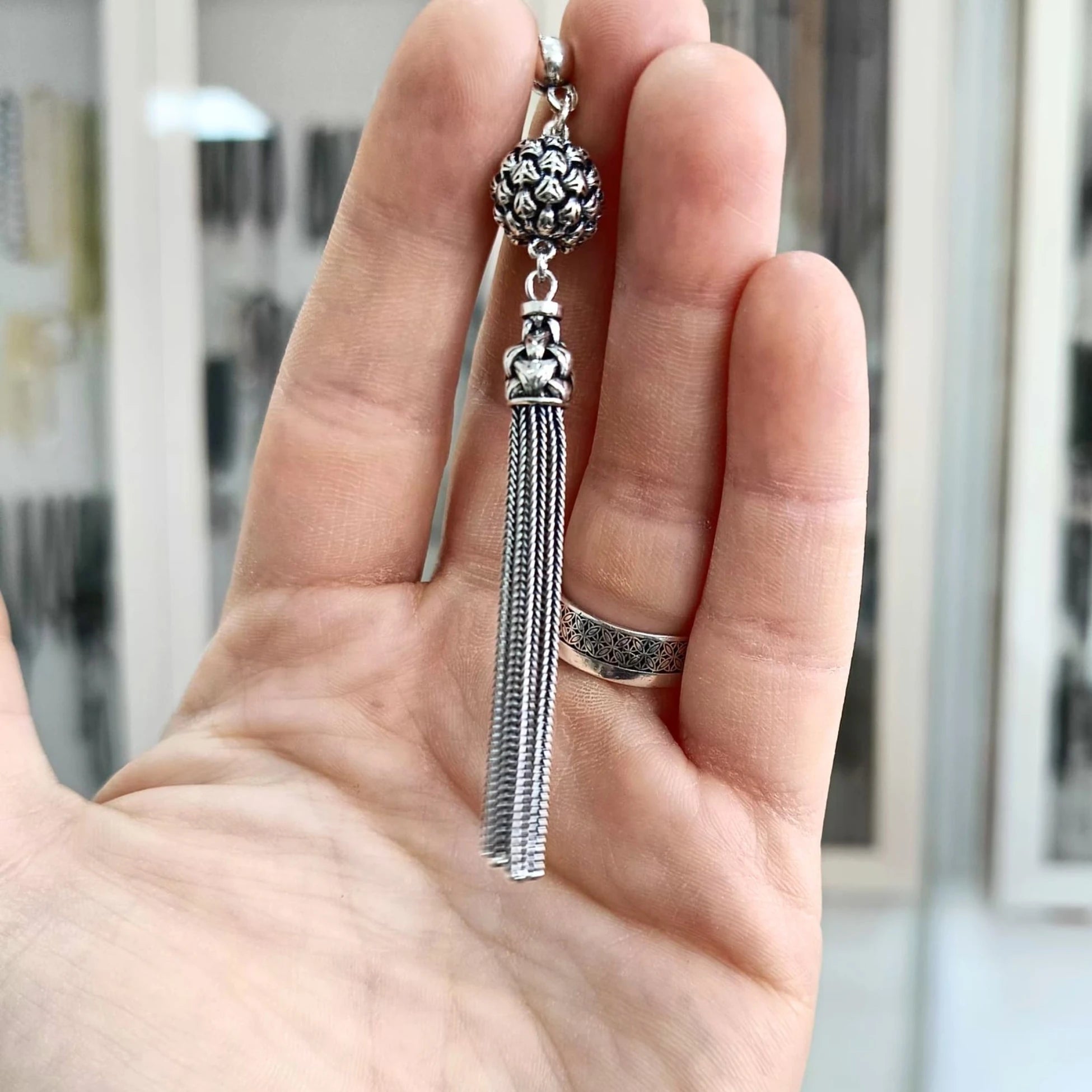 925 Ayar Gümüş Vizyon Püskül 8 cm