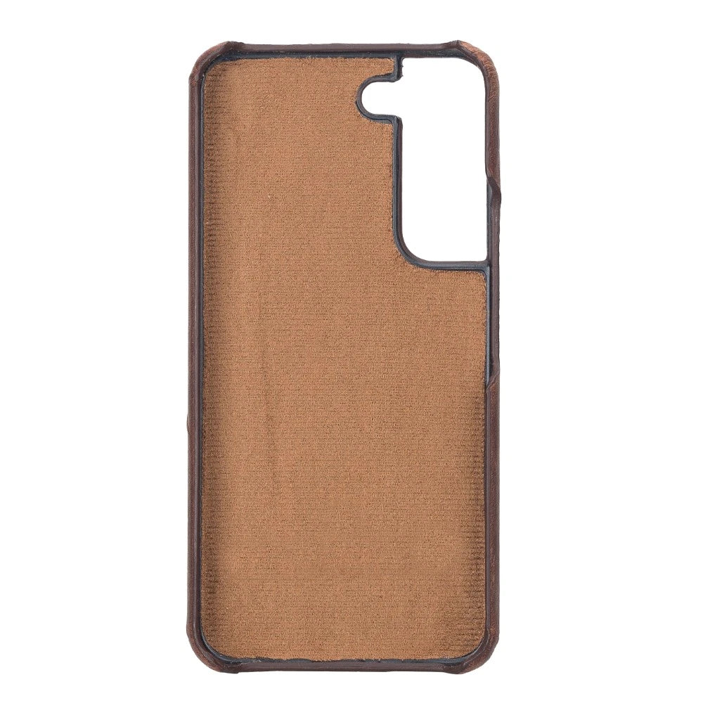Samsung Galaxy S22 Uyumlu Deri Arka Kapak UJ G2 Kahve