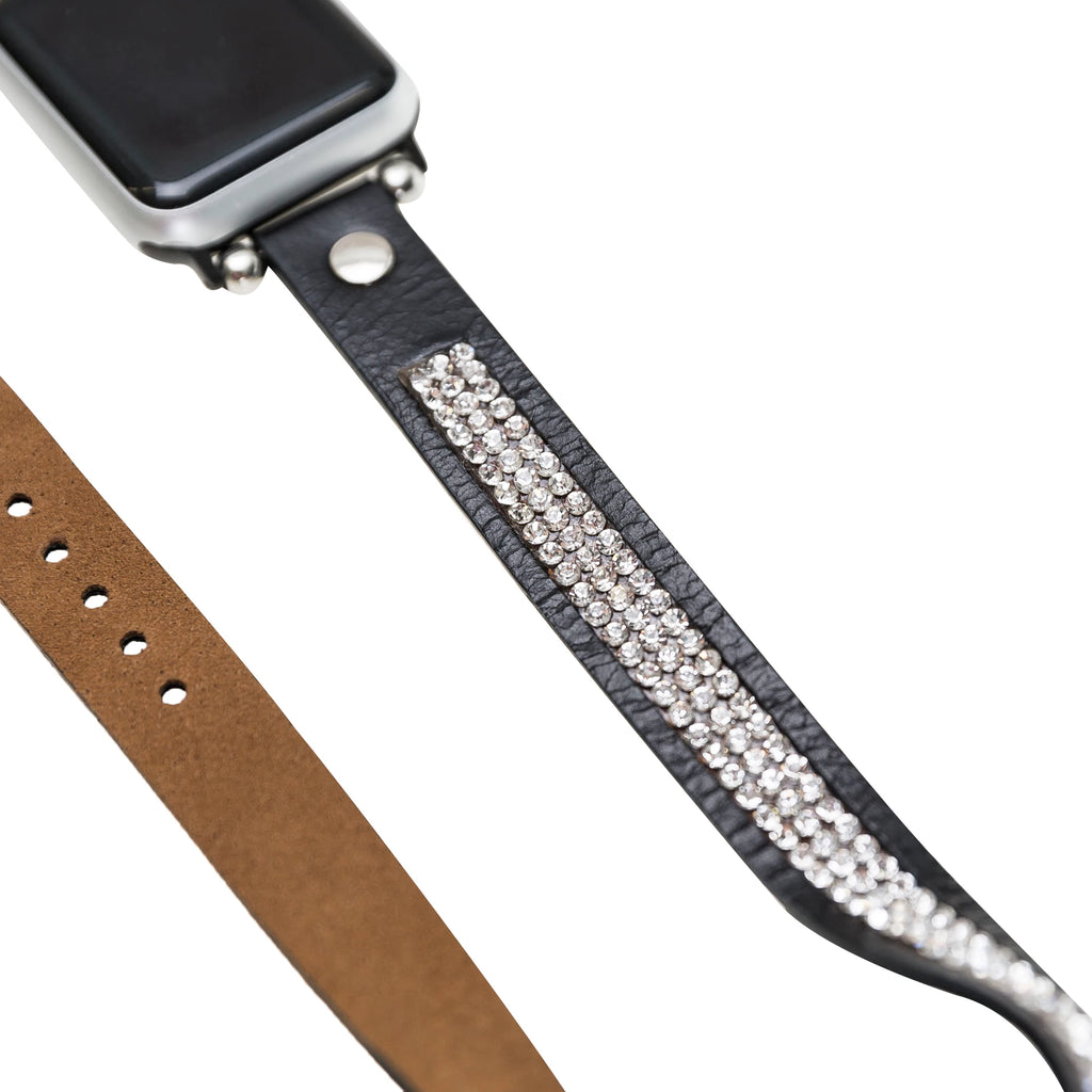 Apple Watch Uyumlu Deri Kordon 38-40-41mm DT Taşlı RST1