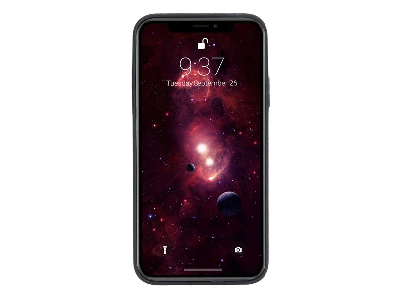Apple iPhone X-XS Uyumlu Deri Arka Kapak Foncaze NU2 Pembe