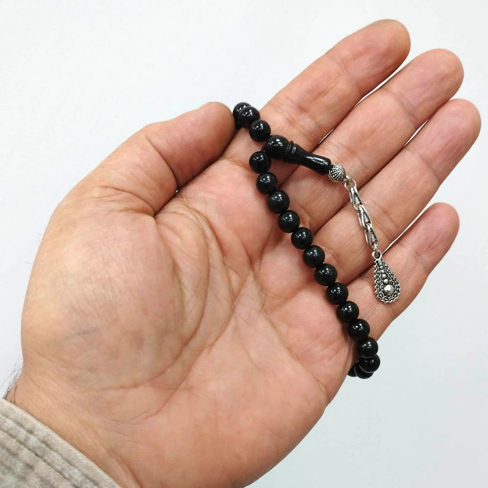 Sphere Cut Bilek Size Gürcistan Oltu Stone Prayer Beads 7 mm