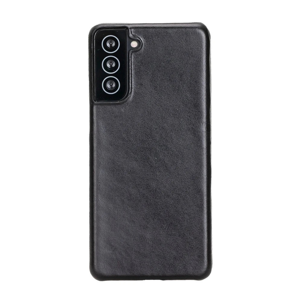 Samsung Galaxy S21 Plus Uyumlu Deri Arka Kapak UJ RST1 Siyah