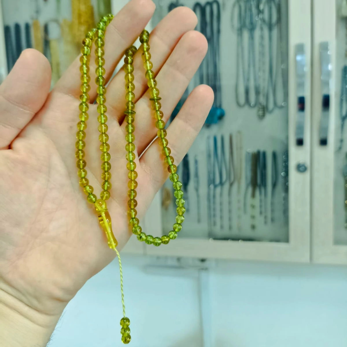 Dominik Drop Amber 99 Luk Namaz Prayer Beads 5 mm