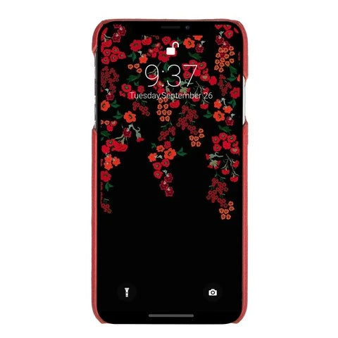 Apple iPhone XS Max Uyumlu Deri Arka Kapak MN-UJ ERC2 Kırmızı
