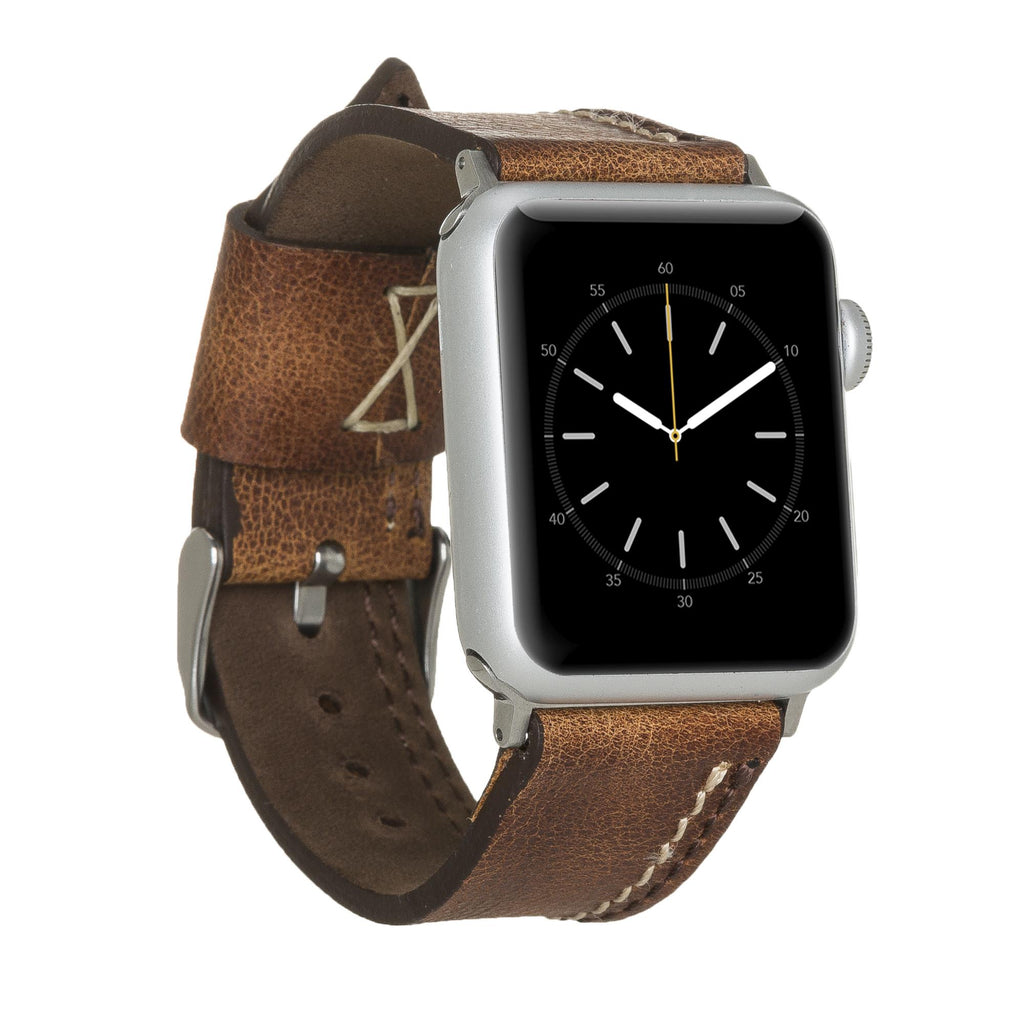 Apple Watch Uyumlu Deri Kordon 38-40-41mm BA3 TN11 Taba