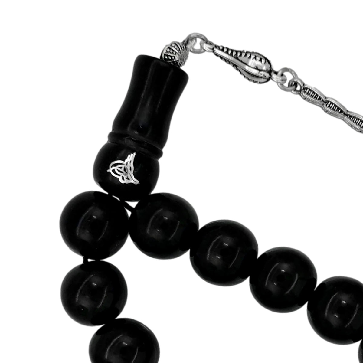 Tughra Patterned Oltu Stone EFE Maskot Prayer Beads