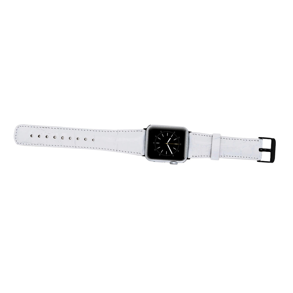 Apple Watch Uyumlu Deri Kordon 42-44-45mm F3 Beyaz
