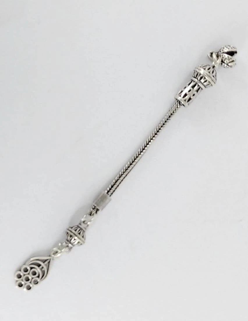 Tek Dal 925 Ayar Gümüş Tesbih Püskülü 8,5 cm