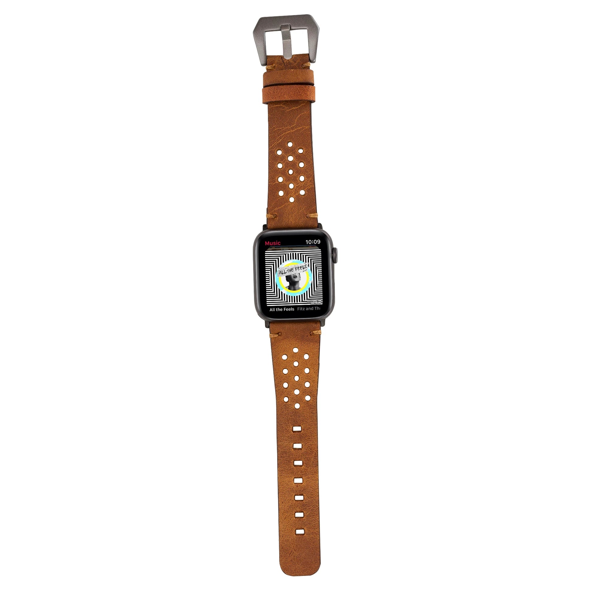 Apple Watch Uyumlu Deri Kordon Vigo 42-44-45mm G19 Taba