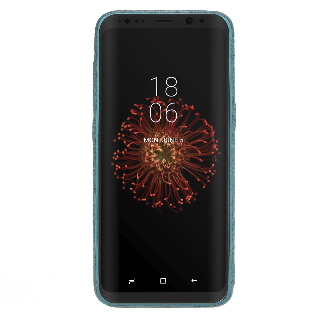 Samsung Galaxy S8 Uyumlu Deri Arka Kapak FXCP UCCC B14 Yeşil