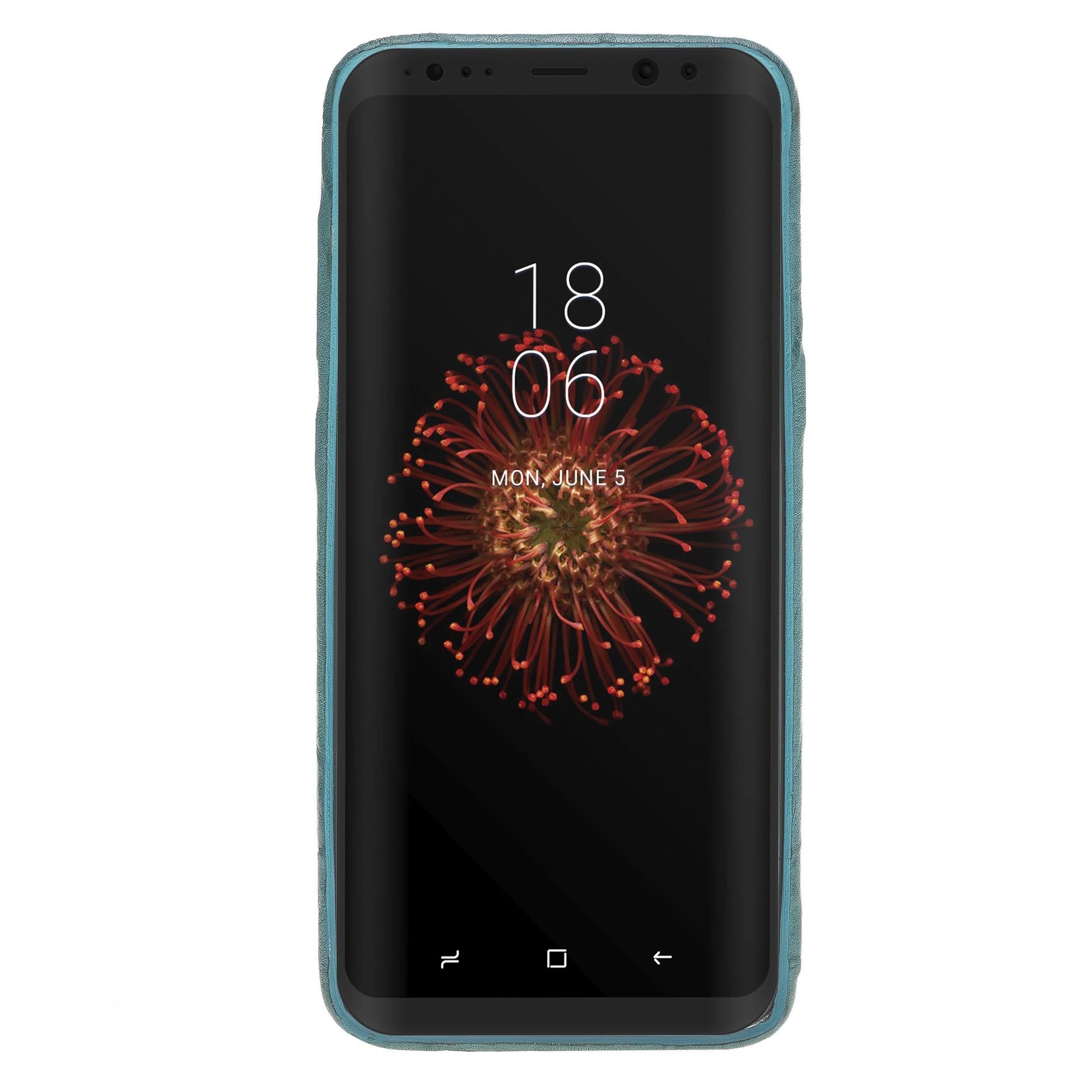 Samsung Galaxy S8 Uyumlu Deri Arka Kapak FXCP UCCC B14 Yeşil