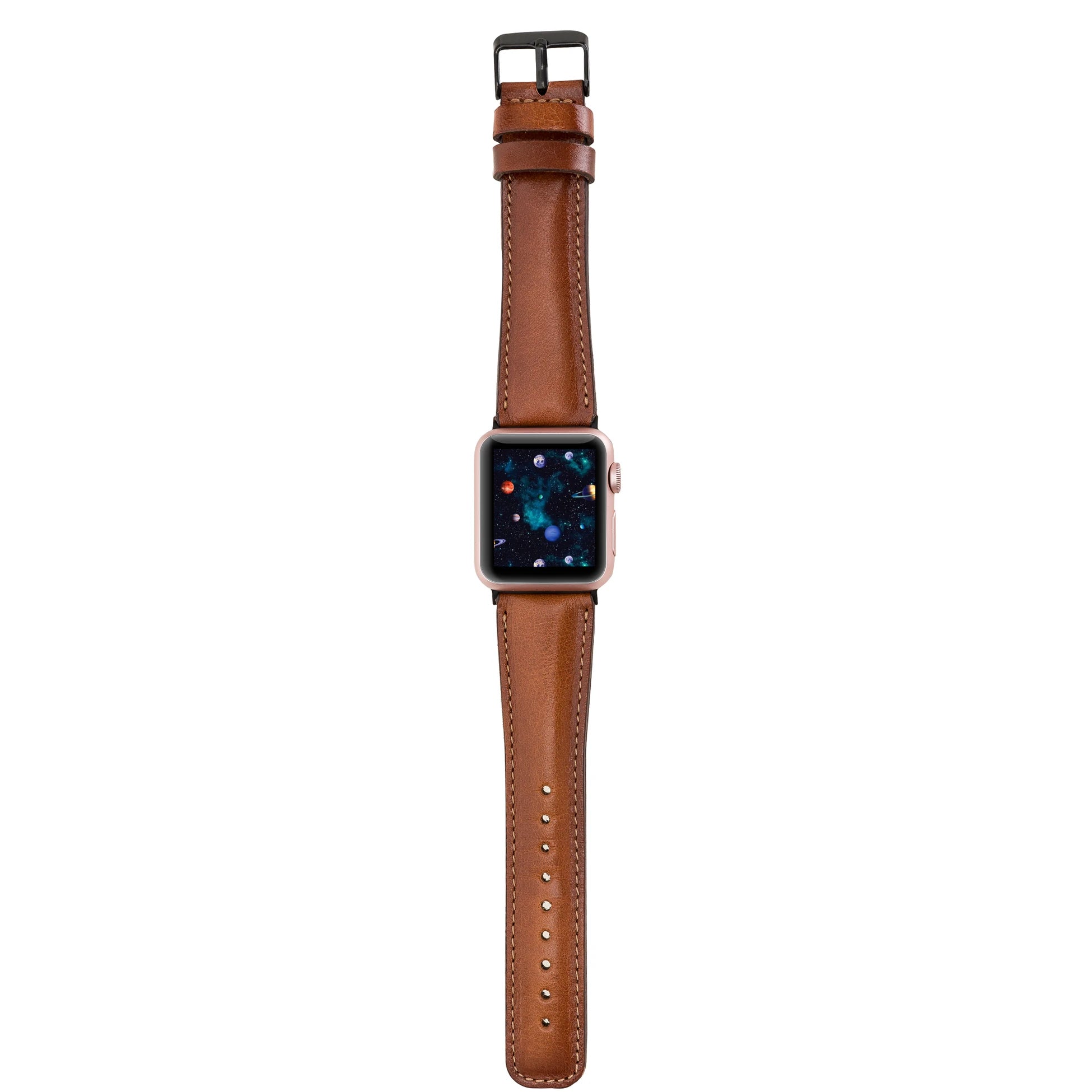 Apple Watch Uyumlu Deri Kordon 38-40-41mm RTST2EF Taba
