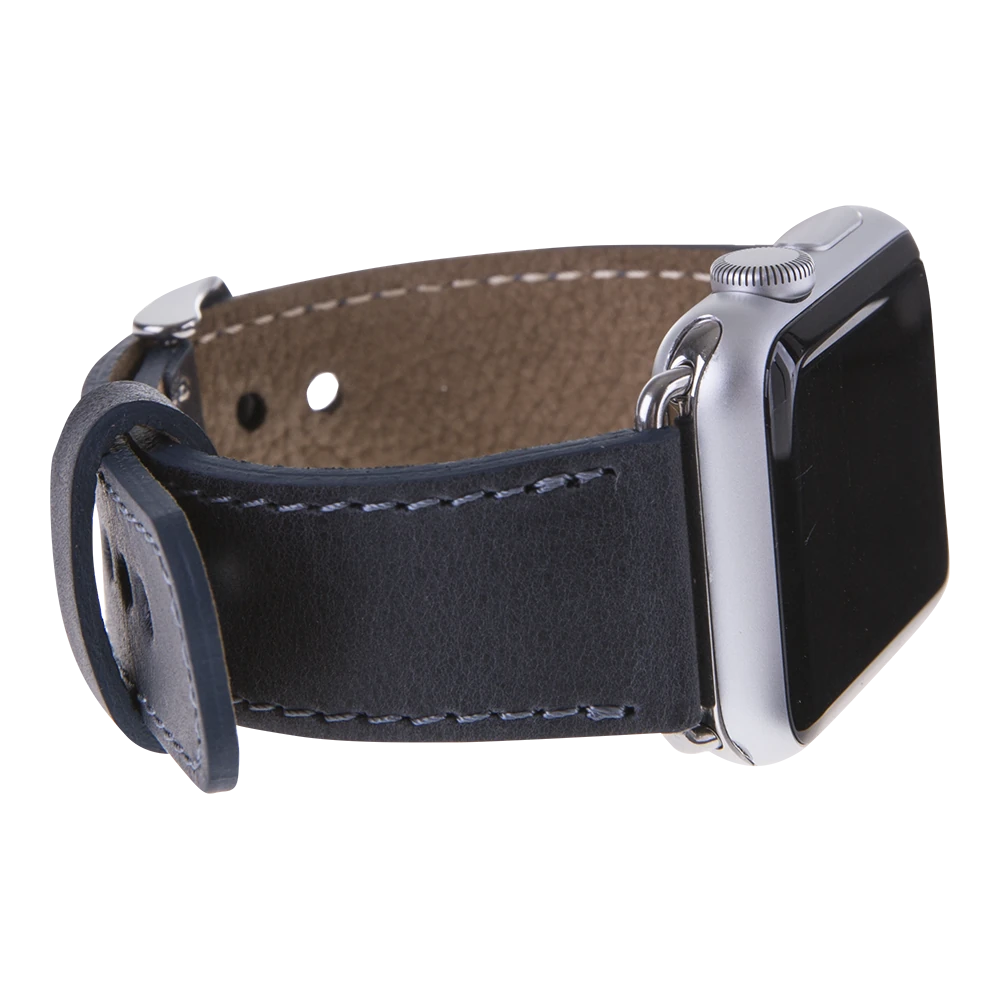 Apple Watch Uyumlu Deri Kordon 42-44-45mm CZ01 Lacivert