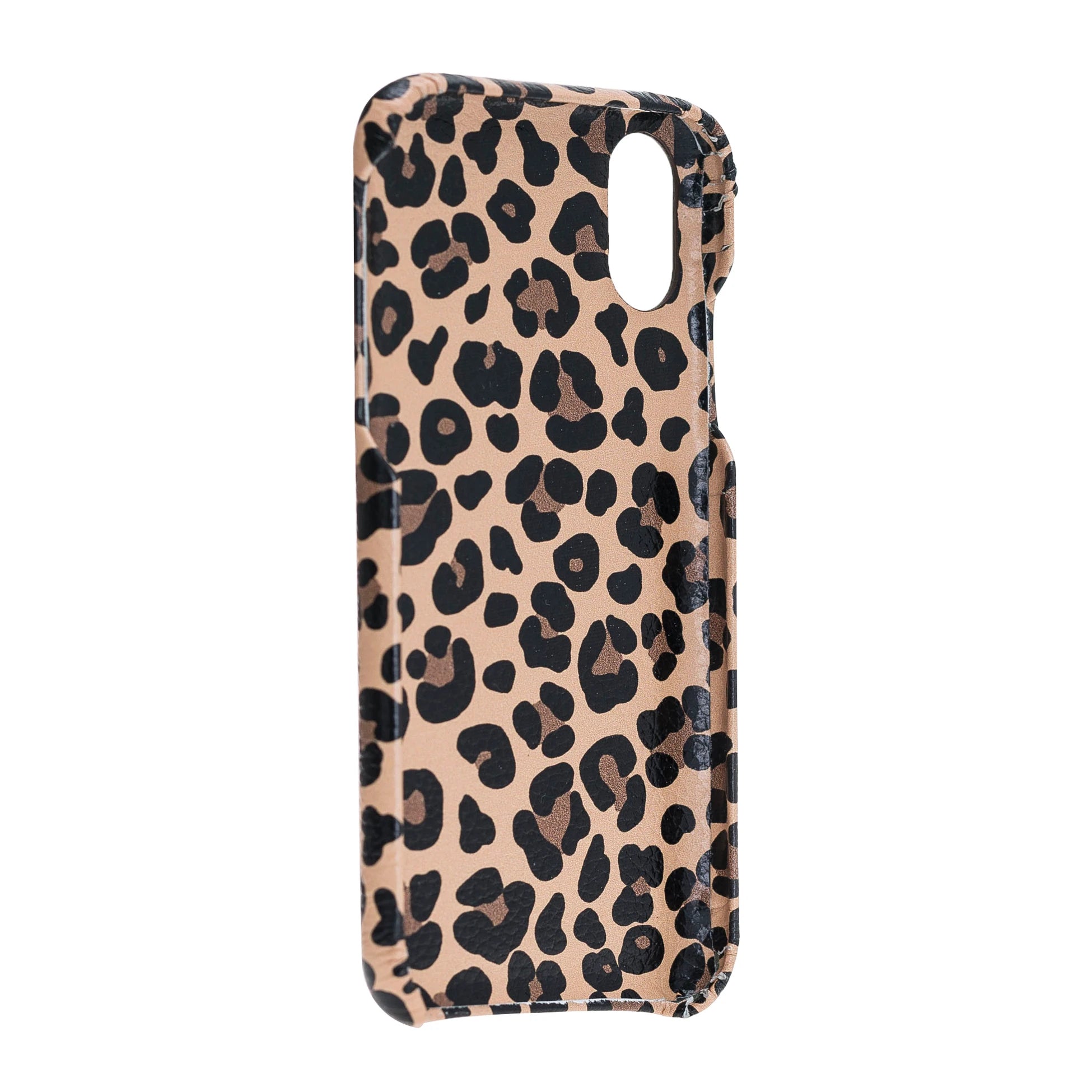 Apple iPhone X-XS Uyumlu Deri Arka Kapak F360 Leopar NE