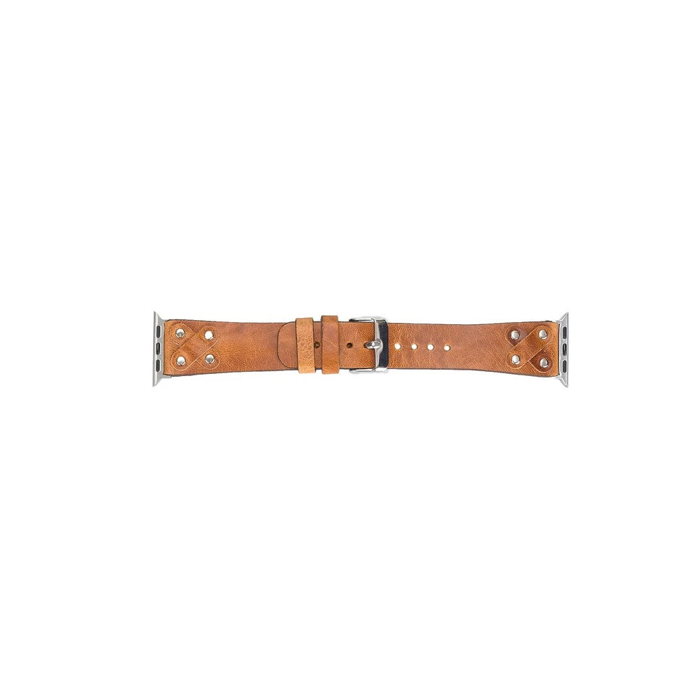 Apple Watch Uyumlu Deri Kordon Cross 42-44-45mm ST V18
