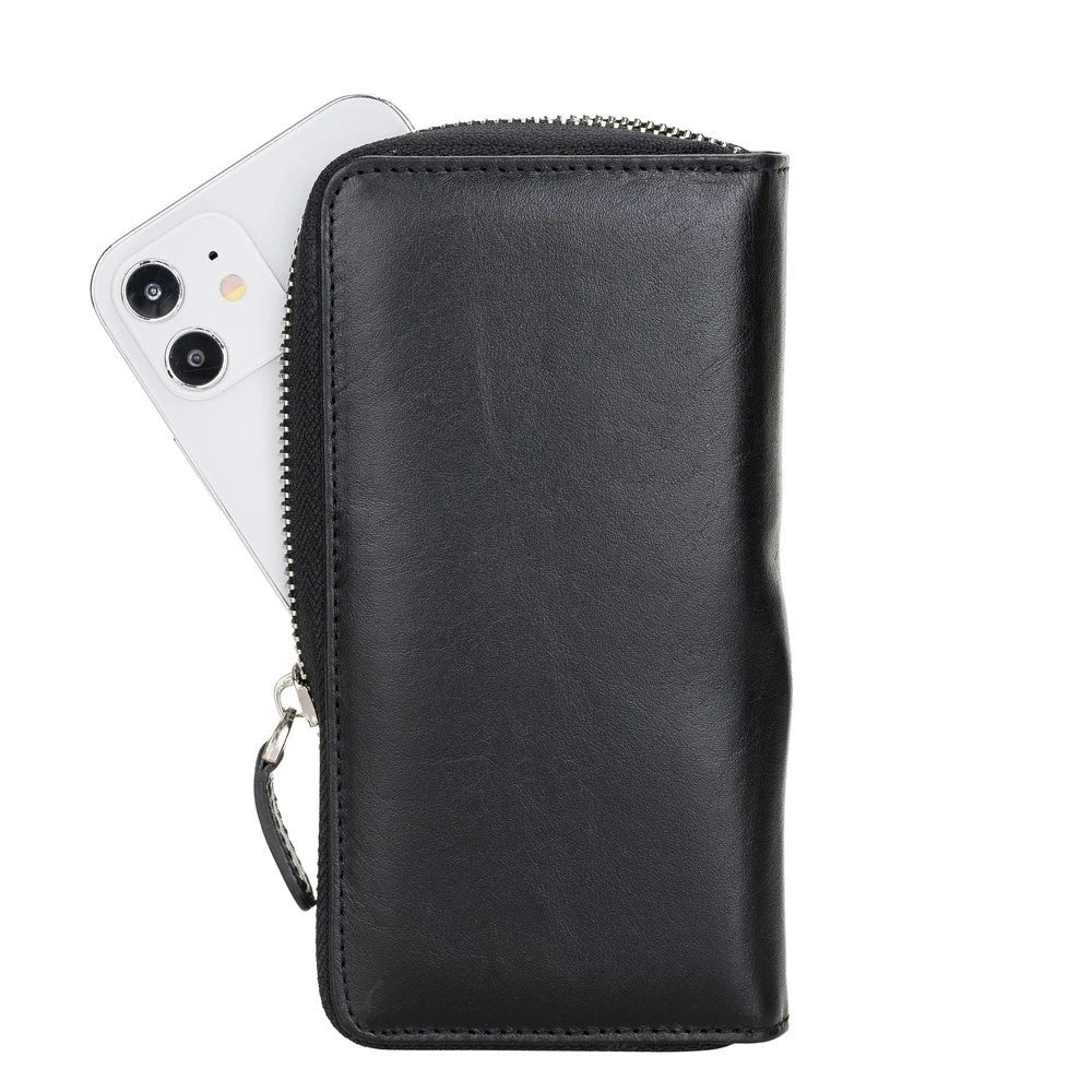 Ovis 6.5 inch Uyumlu Deri Kartlıklı Kılıf RST1 Siyah