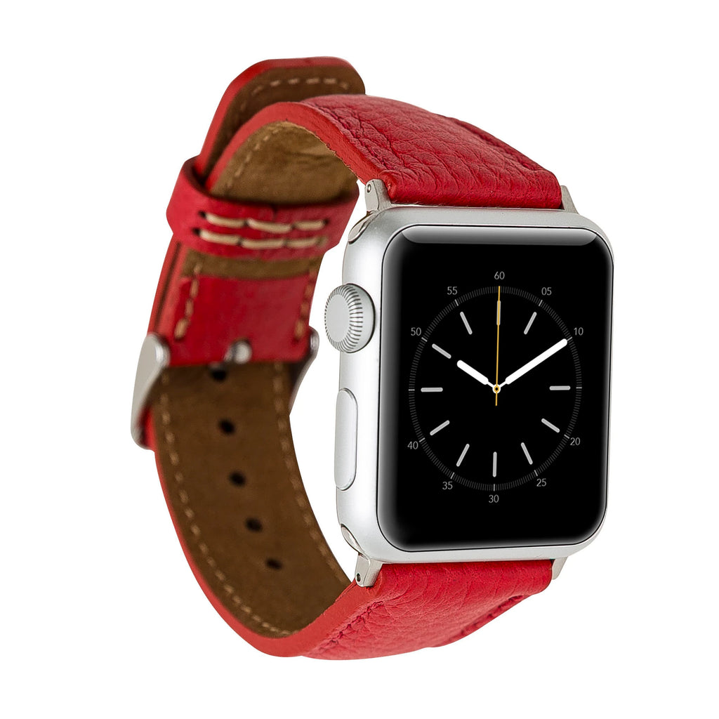 Apple Watch Uyumlu Deri Kordon 42-44-45mm ERC2 Kırmızı