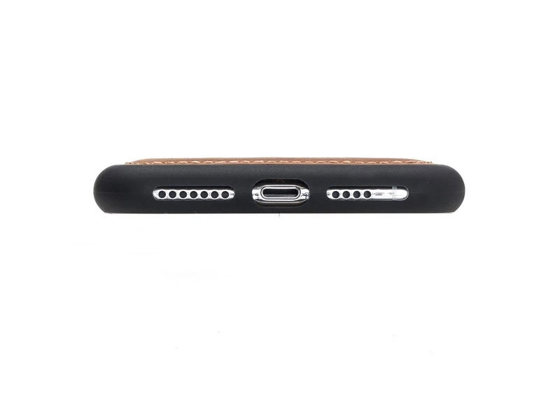 Apple iPhone XS Max Uyumlu Deri Arka Kapak Foncaze G19 Taba