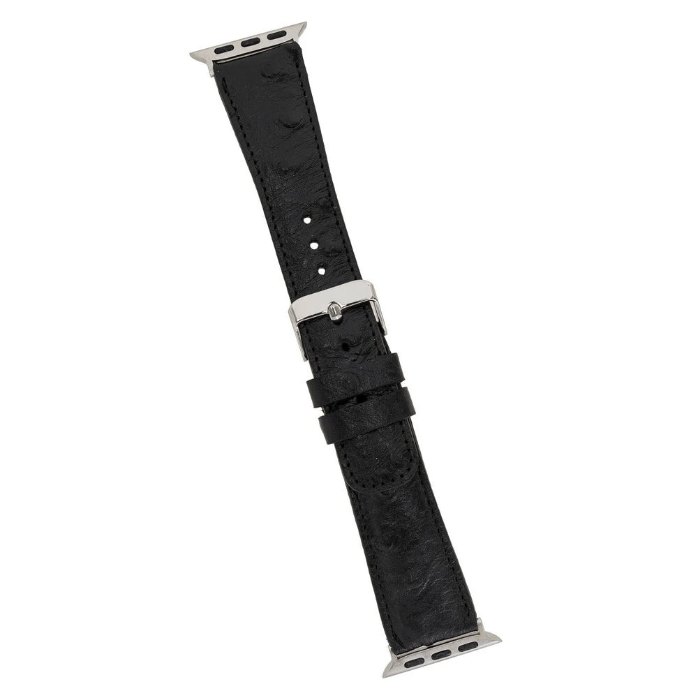 Apple Watch Uyumlu Deri Kordon 42-44-45mm DE5 Siyah