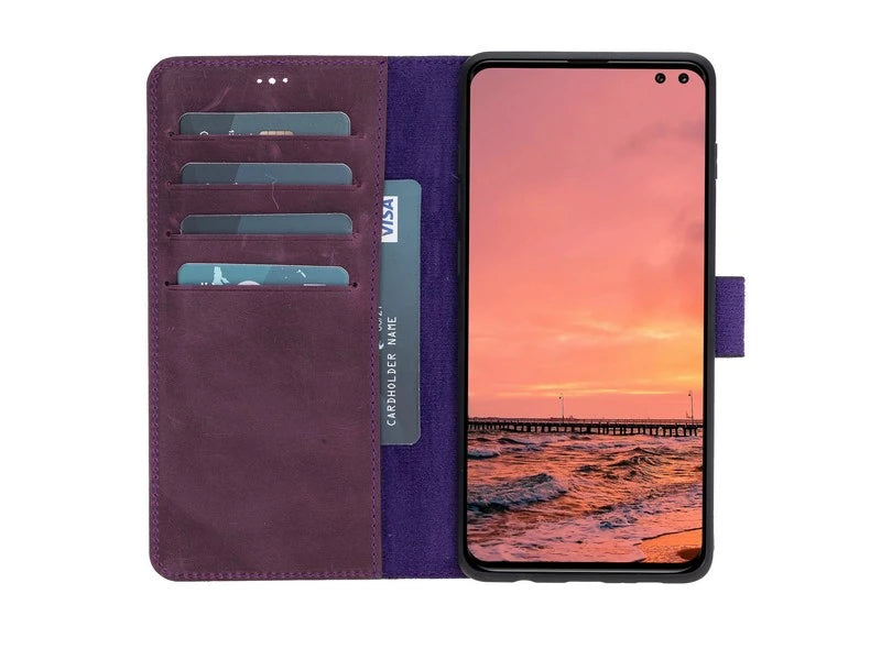 Samsung Galaxy S10 Plus Uyumlu Deri Cüzdanlı Kılıf Foncaze G7