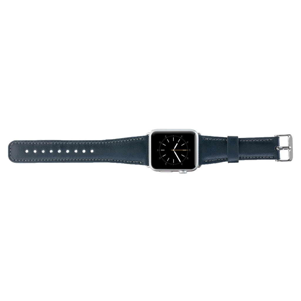 Apple Watch Uyumlu Deri Kordon 38-40-41mm SNB Lacivert