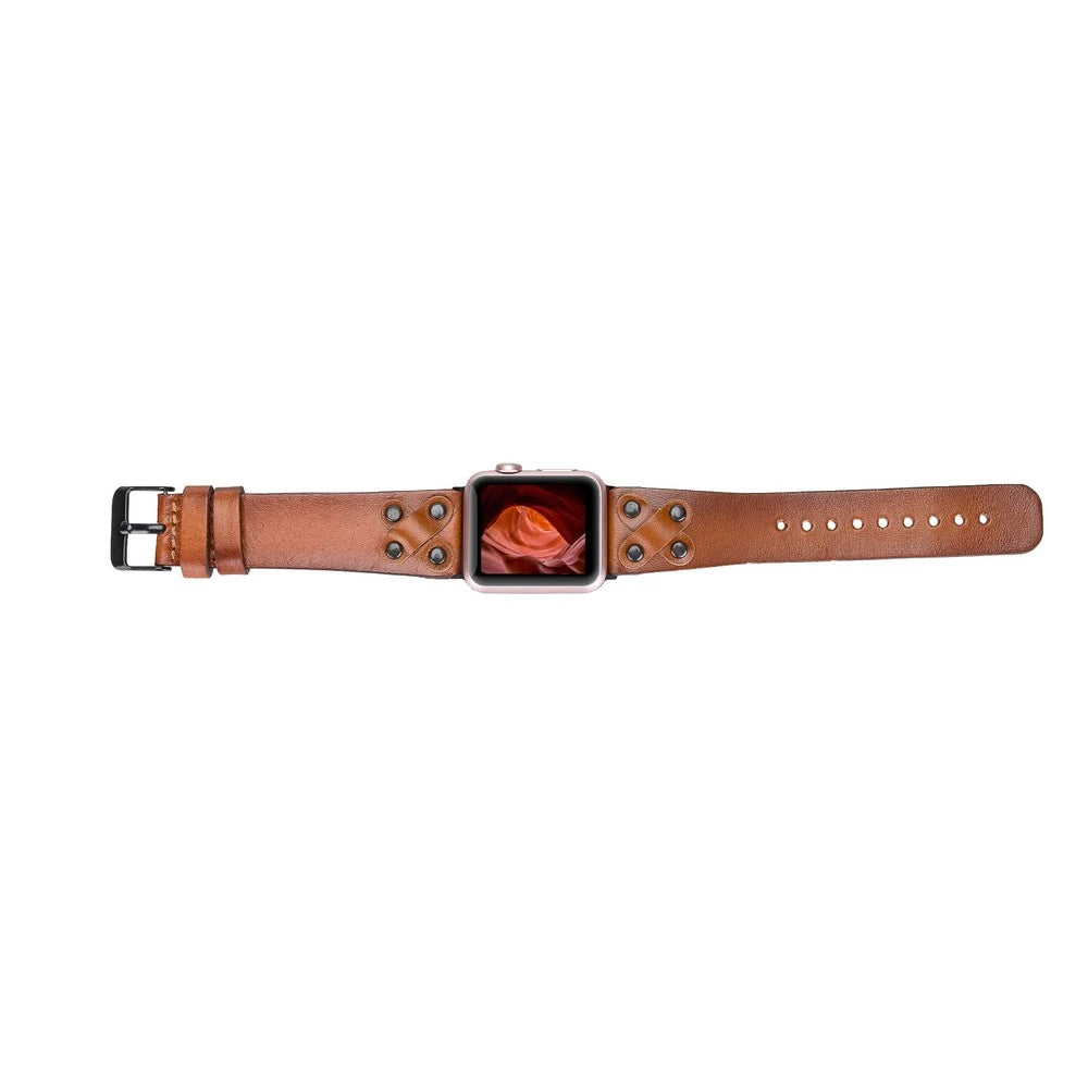 Apple Watch Uyumlu Deri Kordon Cross 42-44-45mm BT RST2E