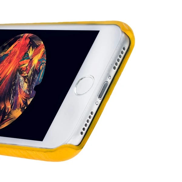 Apple iPhone 7-8-SE Uyumlu Deri Arka Kapak MN-UJ FL12 Sarı