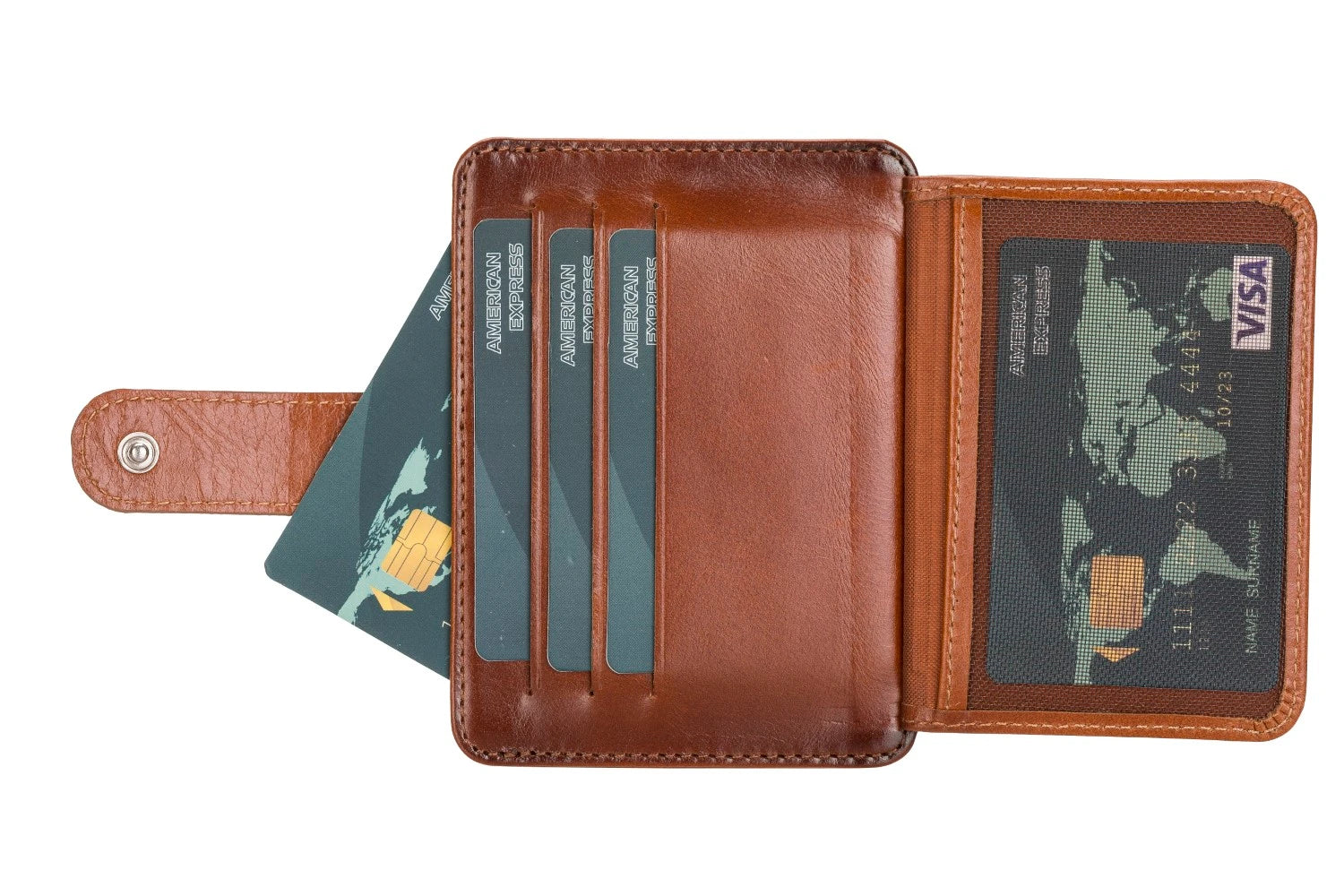 Çok Bölmeli Slim Deri Kartlık BLW019 RST2EF Taba