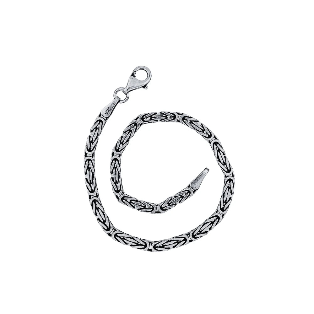 925 K Silver Square Kral Bracelet 3 mm Oltutaşı Market