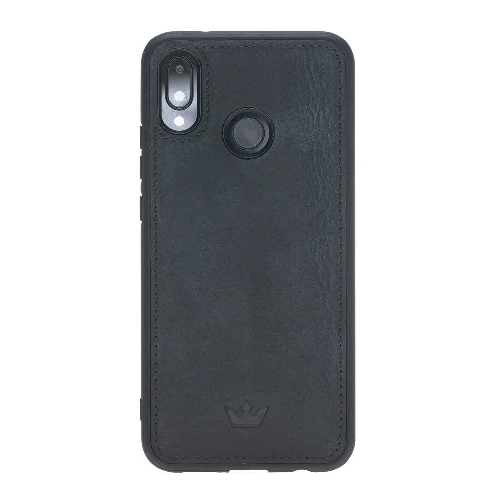Huawei P20 Lite Uyumlu Deri Cüzdanlı Kılıf Siyah