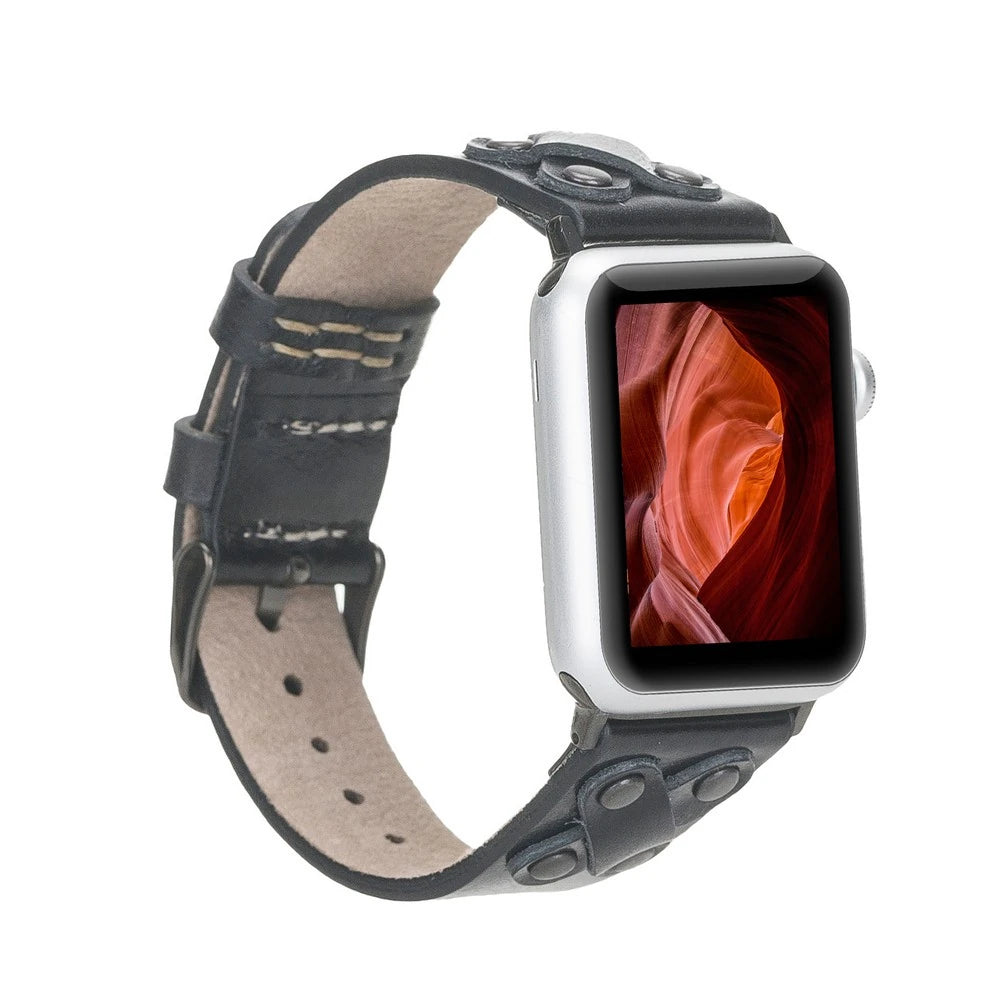 Apple Watch Uyumlu Deri Kordon Cross 42-44-45mm BT RST1