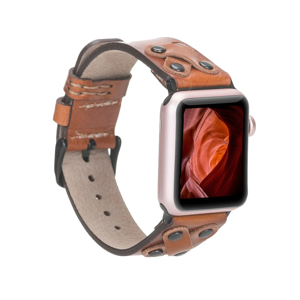 Apple Watch Uyumlu Deri Kordon Cross 42-44-45mm BT RST2E